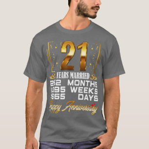 21 Years Married Funny 21st Wedding Anniversary T-Shirt