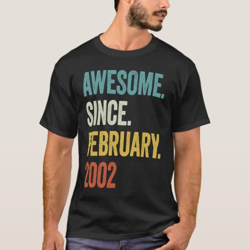 21 Years Old Awesome Since February 2002 21st Birt T_Shirt