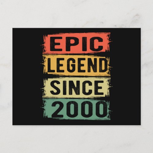 21 Years Old Bday 2000 Epic Legend 21st Birthday Postcard
