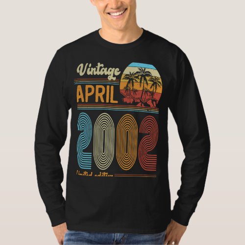 21 Years Old Birthday  Vintage April 2002 Women Me T_Shirt