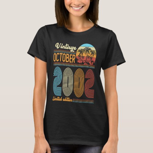 21 Years Old Birthday  Vintage October 2002 Women  T_Shirt