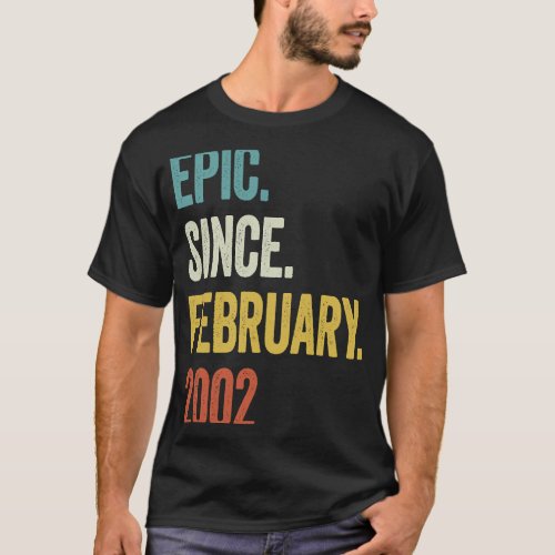 21 Years Old Epic Since February 2002 21st Birthda T_Shirt