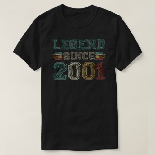 21 Years Old Legend Since 2001 21st Birthday  T_Shirt