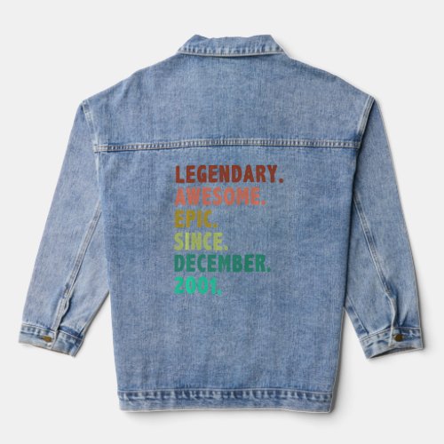 21 Years Old Legend Since December 2001 21st Birth Denim Jacket