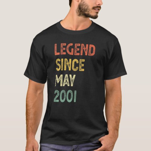 21 Years Old Legend Since May 2001 21st Birthday M T_Shirt