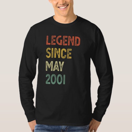 21 Years Old Legend Since May 2001 21st Birthday M T_Shirt