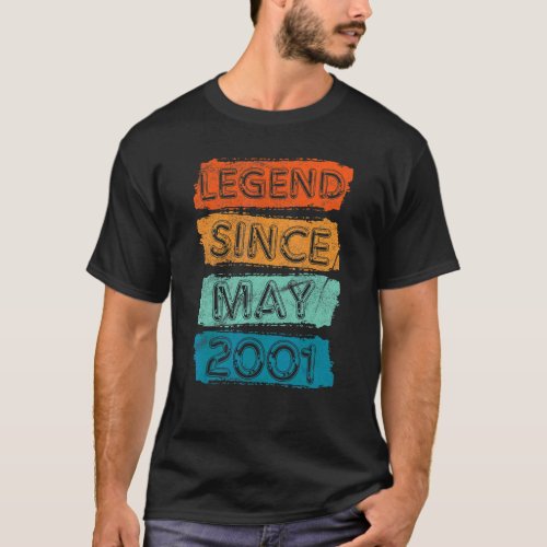 21 Years Old Legend Since May 2001 21st Birthday T_Shirt