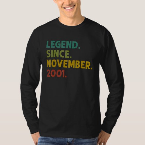 21 Years Old Legend Since November 2001 21st Birth T_Shirt