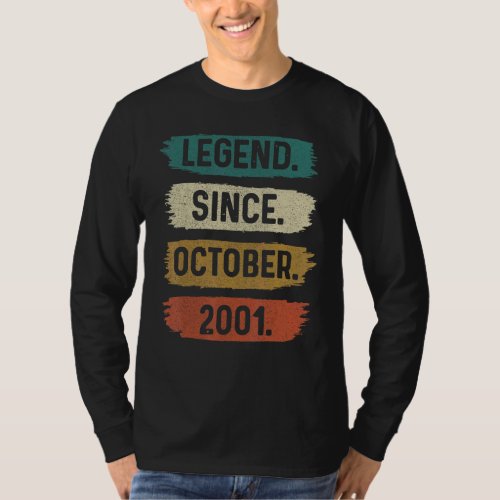 21 Years Old  Legend Since October 2001 21st Birth T_Shirt