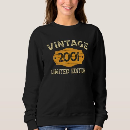 21 Years Old  Vintage 2001  21st Birthday Sweatshirt