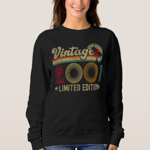 21 Years Old Vintage 2001  21st Birthday Sweatshirt