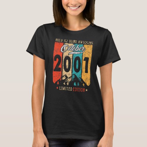 21 Years Old Vintage October 2001  21st Birthday T_Shirt