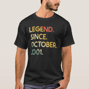 21 Years Vintage Legend Since October 2001 21st Bi T-Shirt