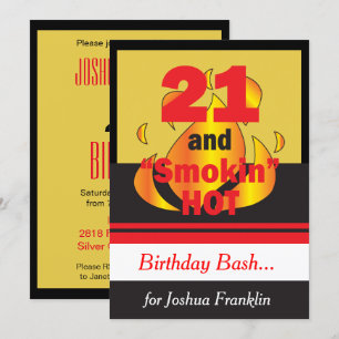 21and Smokin Hot Birthday Invitation