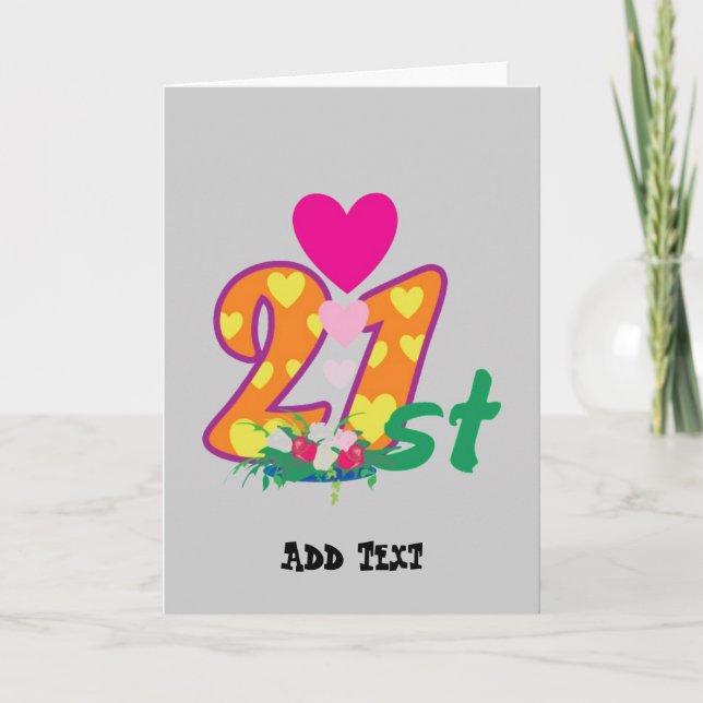 21st, 21 today personalized birthday card (Front)
