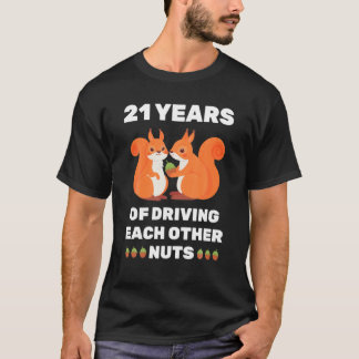 21St 21-Year Wedding Anniversary Funny Couple For T-Shirt