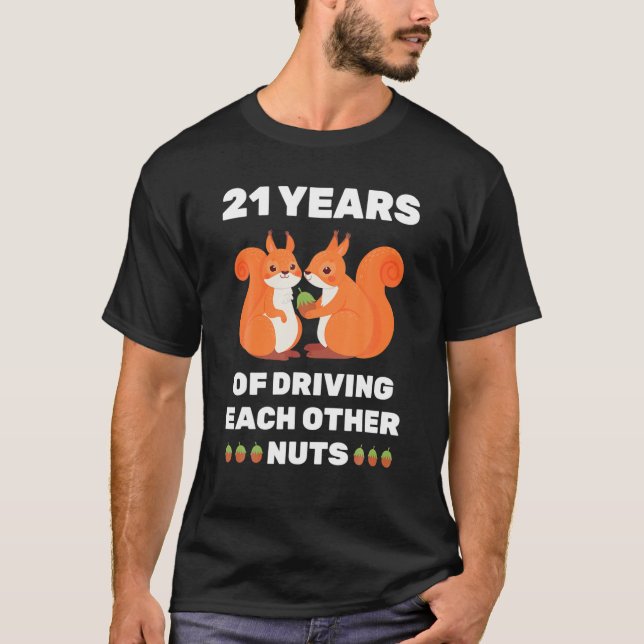 21St 21-Year Wedding Anniversary Funny Couple For T-Shirt (Front)