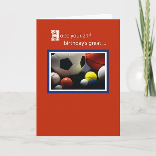 21st All Sports Birthday Balls Red Card