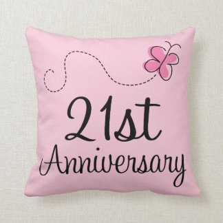 21st Anniversary Pillows Decorative Throw Zazzle 21st Anniversary Celebration Gift Erfly Throw Pillow