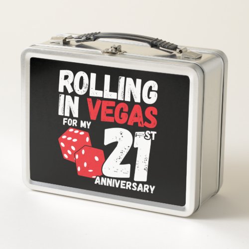 21st Anniversary Married 21 Years Las Vegas Trip Metal Lunch Box