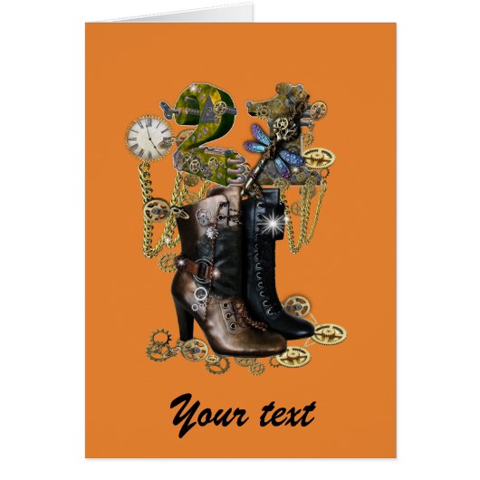 21st birtday girl - Steampunk boots (Front)