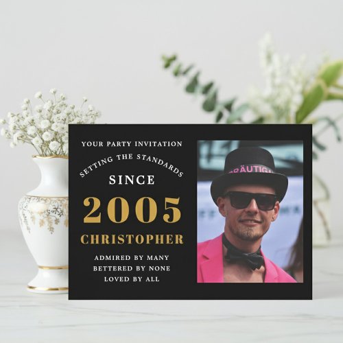 21st Birthday 2005 Black Gold Personalized Photo