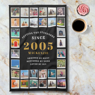21st Birthday 2005 Family Memories Photo Collage Kitchen Towel