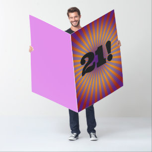 21st BIRTHDAY 21 HUGE GIANT huge retro CARD