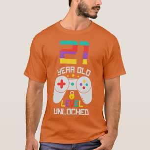 21st Birthday 21 Year Old Level Unlocked Bday Game T-Shirt