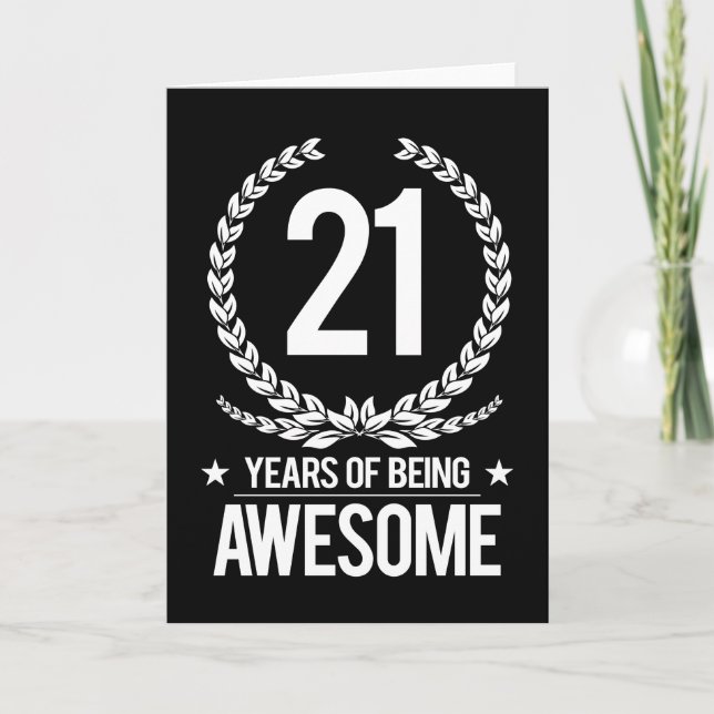 21st Birthday (21 Years Of Being Awesome) Card (Front)