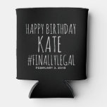 21st Birthday, 21st Birthday Favors, Finally Legal Can Cooler at Zazzle