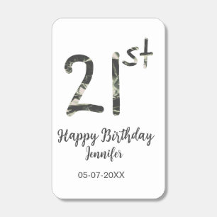 21st birthday add name date year black template go matchboxes