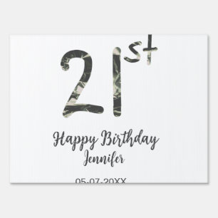 21st birthday add name date year black template go sign