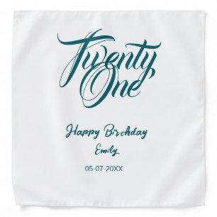 21st birthday add name date year blue template thi bandana