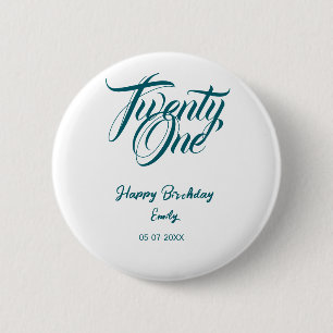 21st birthday add name date year blue template thi button