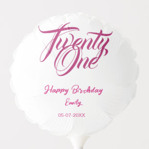 21st birthday add name date year pink template thi balloon