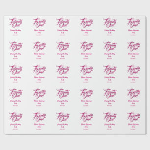 21st birthday add name date year pink template thi wrapping paper