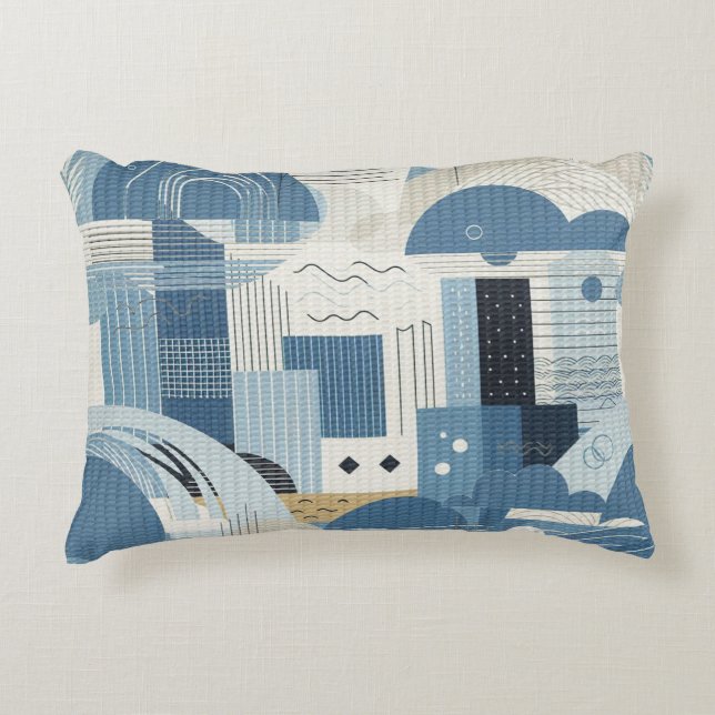 21st Birthday Almond blossom blue-cream  Accent Pillow (Front)