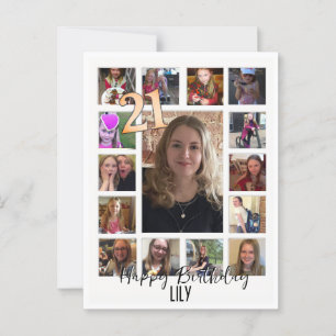 21st Birthday Almond blossom blue-cream Postcard