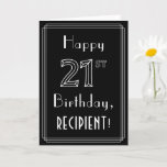 [ Thumbnail: 21st Birthday: Art Deco Style # 21 & Custom Name Card ]