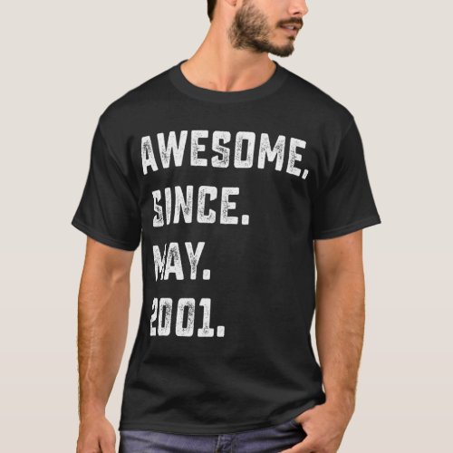 21st Birthday  Awesome Since May 2001 21 Years Old T_Shirt