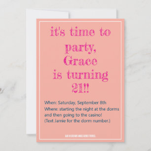 21st Birthday Bad Decisions Invitation