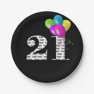 21st birthday balloon bouquet paper plates