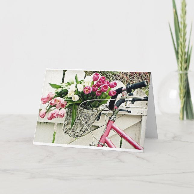 **21st BIRTHDAY** BASKET FILLED WITH ROSES Holiday Card (Front)
