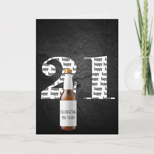 21st birthday beer bottle card (Front)