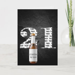 21st birthday beer bottle card