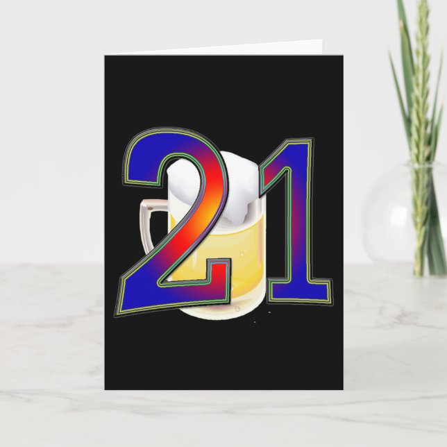 21st birthday beer card (Front)