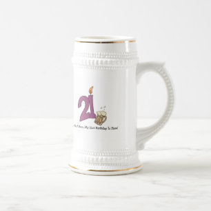21st Birthday Beer (customizable) Stein