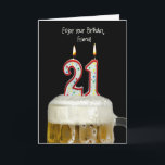 21st Birthday Beer for Friend Card<br><div class="desc">Birthday candles in beer for Friend's 21st birthday.</div>