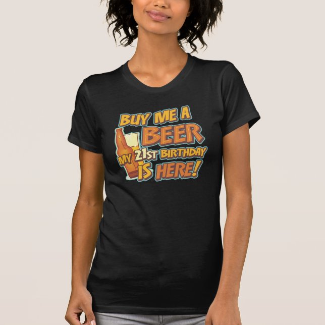 21st Birthday Beer T-Shirt (Front)